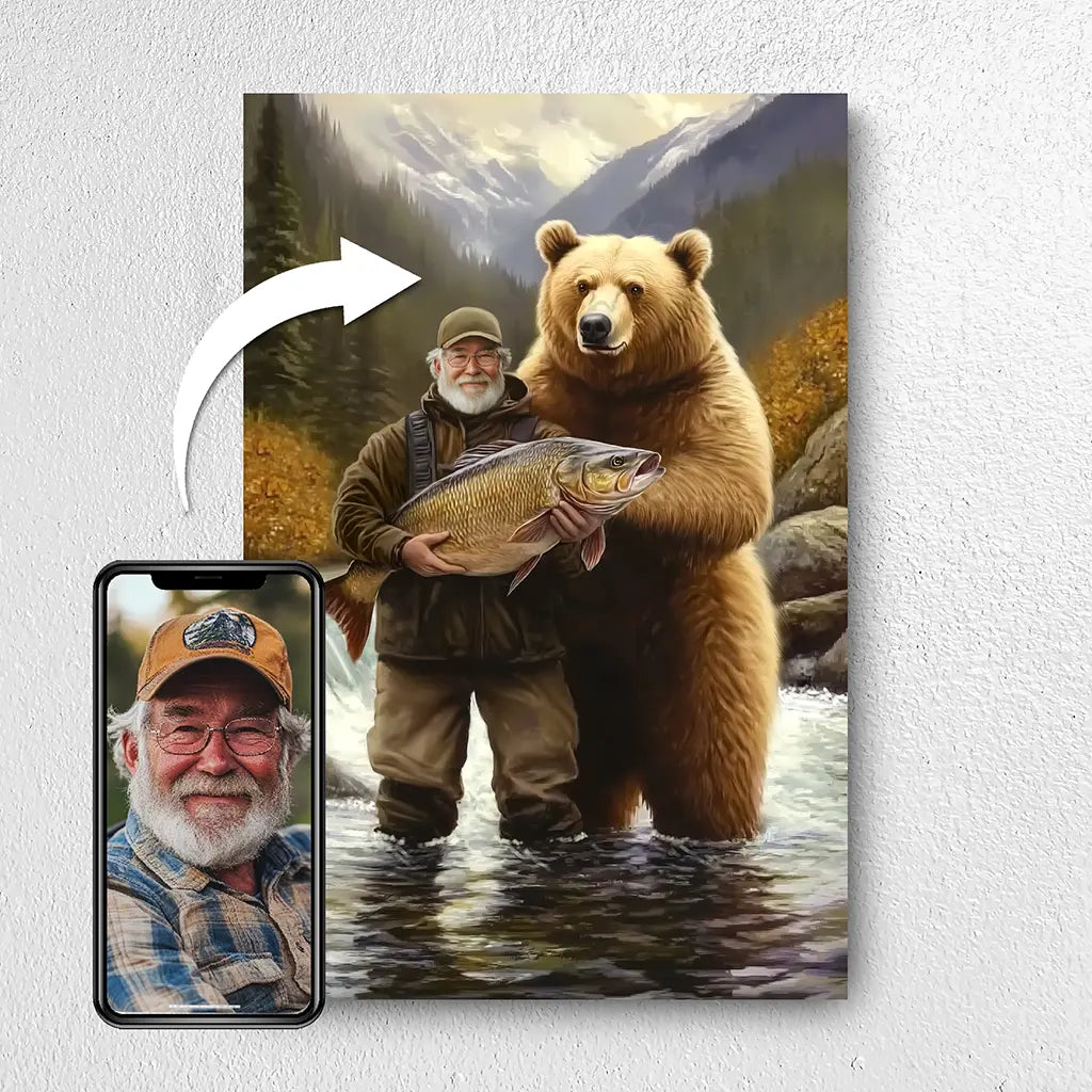 The Fishing Buddies custom portrait from photo