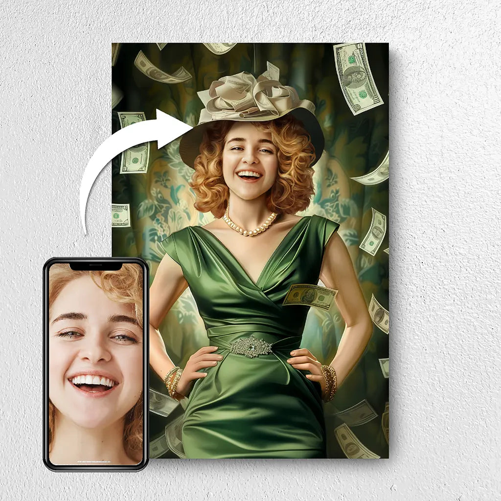 The Fortune custom personalized female portrait from photo