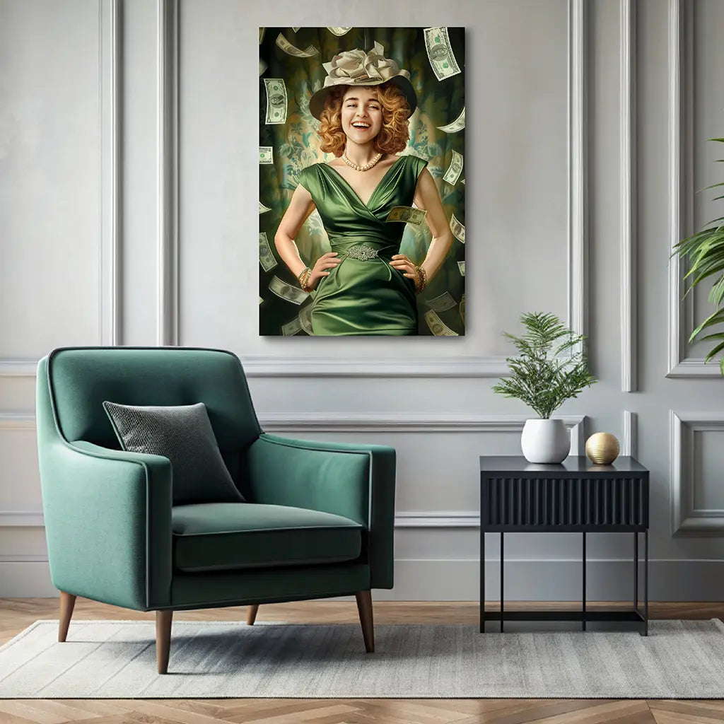 The Fortune custom personalized female portrait wall decor