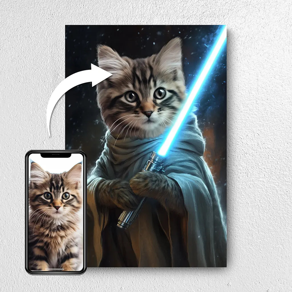 The Galactic Guardian custom cat portrait from photo