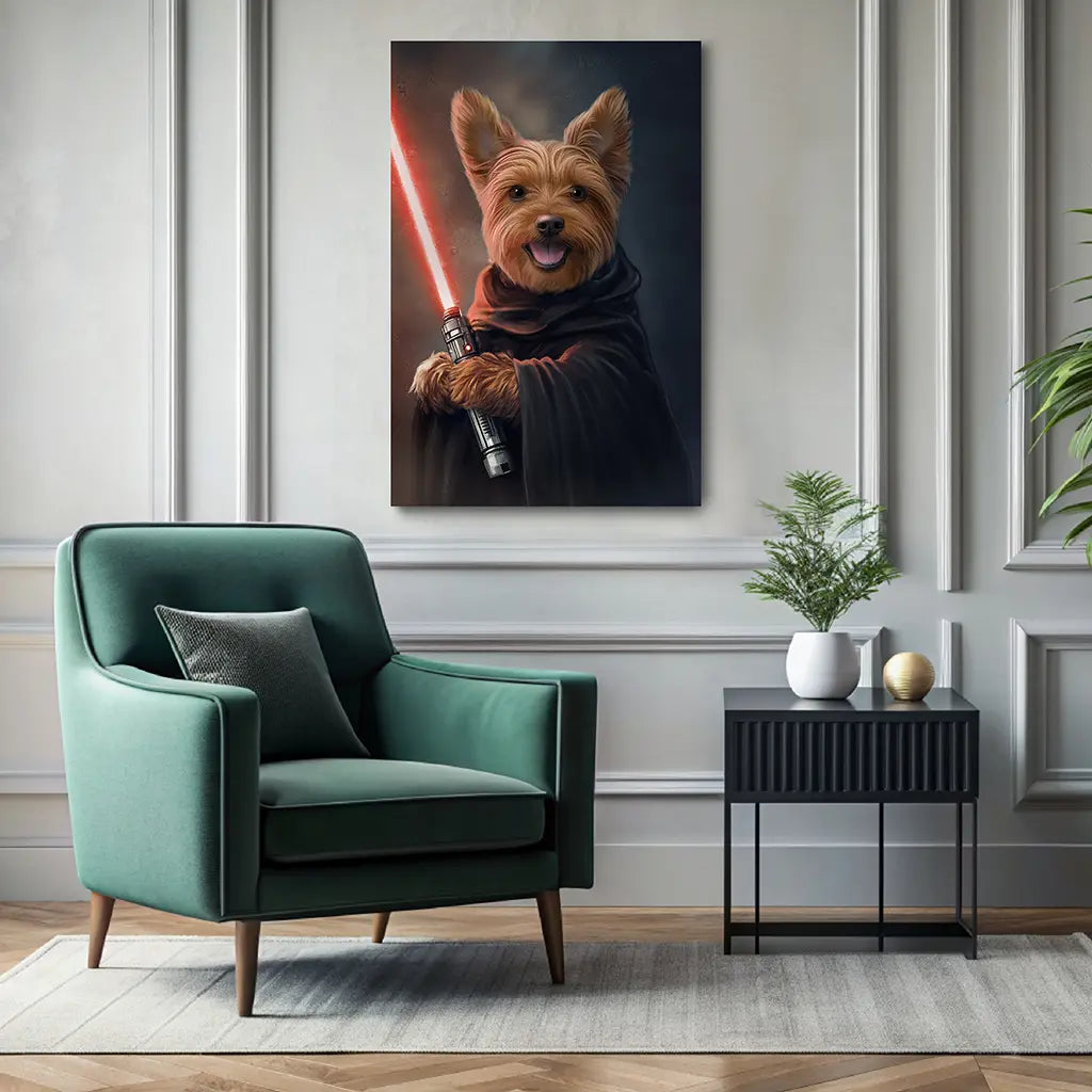 The Galactic Guardian custom dog portrait wall art canvas