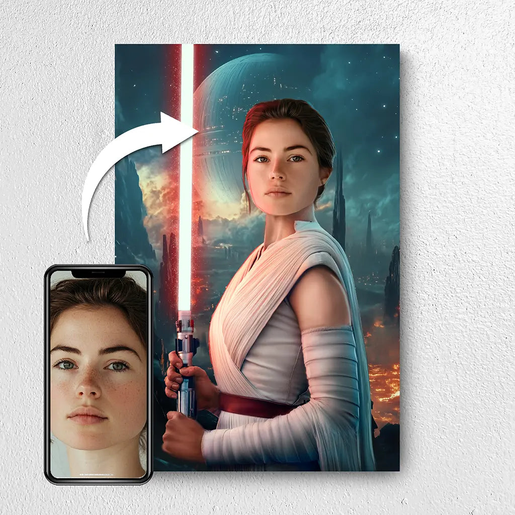 The Galactic Warrior custom female portrait from photo