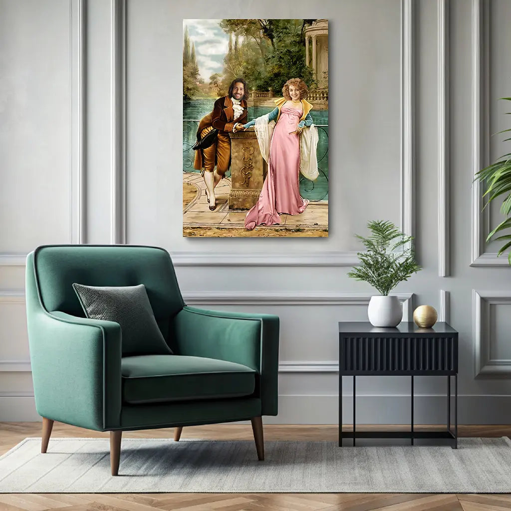 The Garden Romance custom couple portrait from photo
