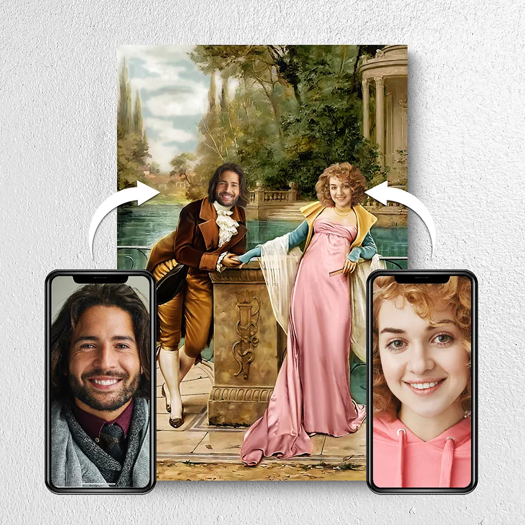 The Garden Romance custom couple portrait gift