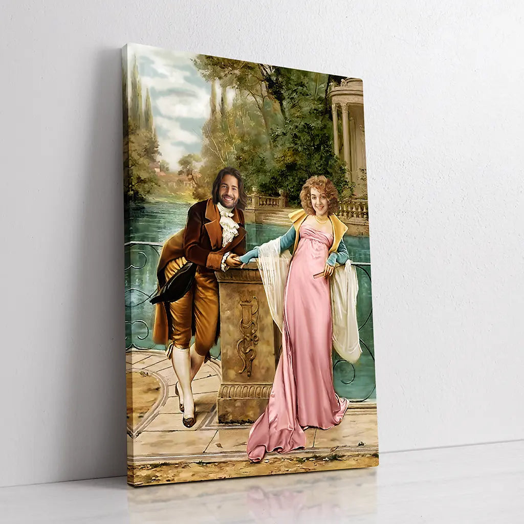 The Garden Romance custom couple portrait