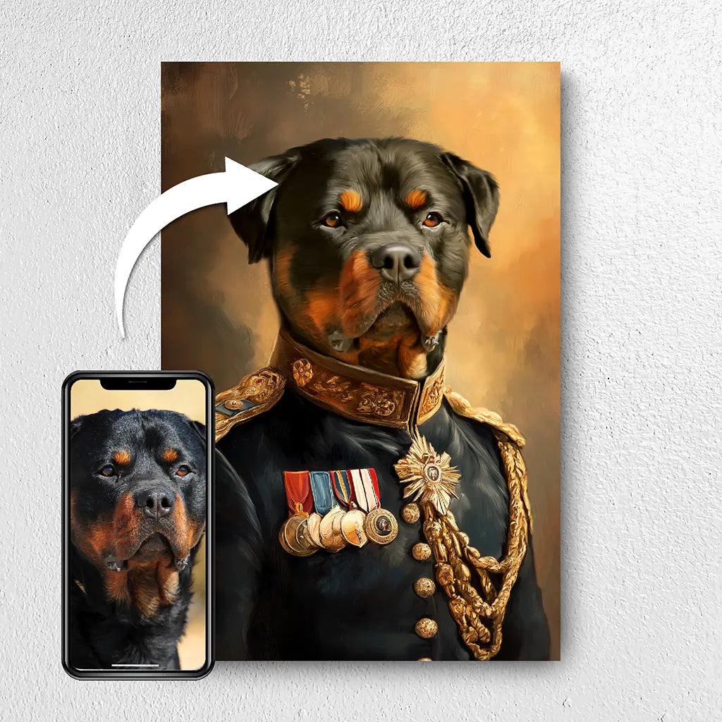 The General custom dog portrait from photo