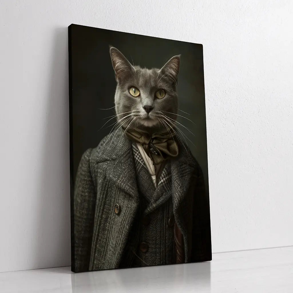 The Gentleman custom personalized cat portrait