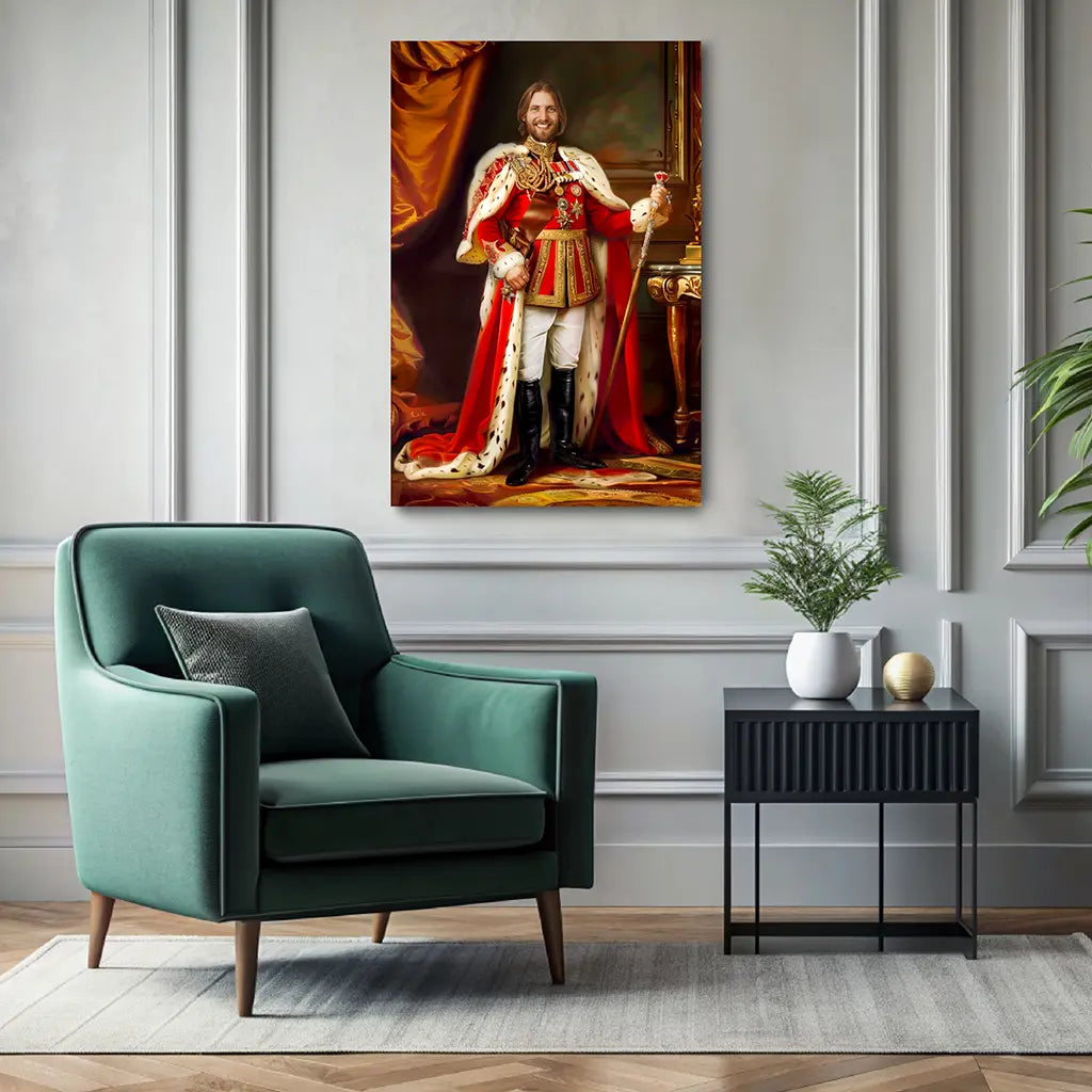 The High King custom personalized royal portrait wall decor