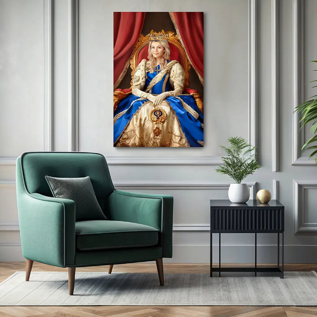 The High Queen custom personalized female portrait wall decor