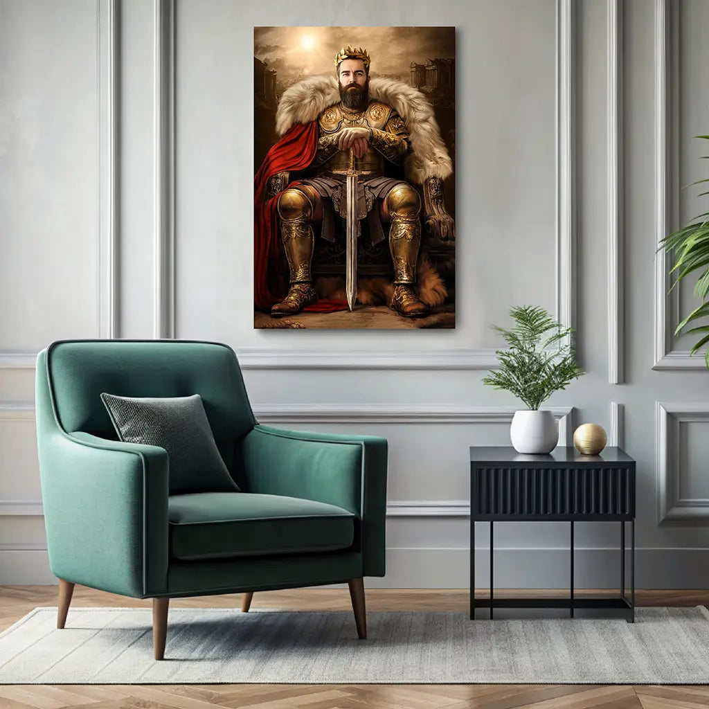 The High Roman King custom royal portrait wall art canvas