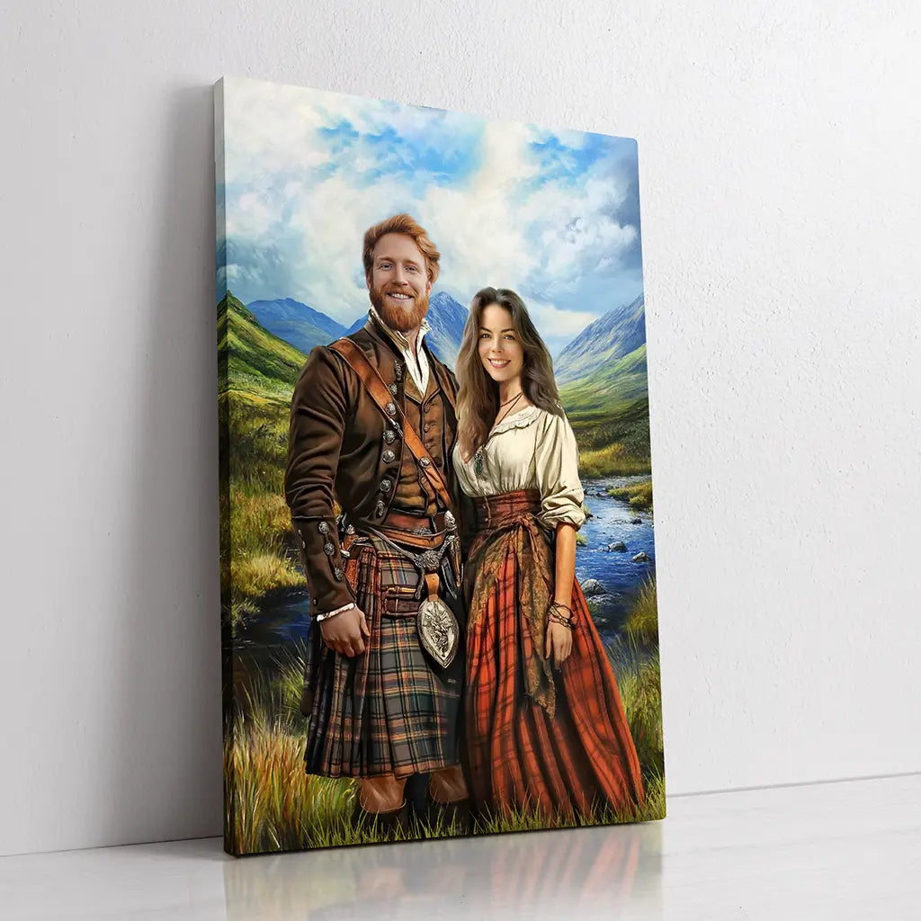 The Highland Couple custom portrait