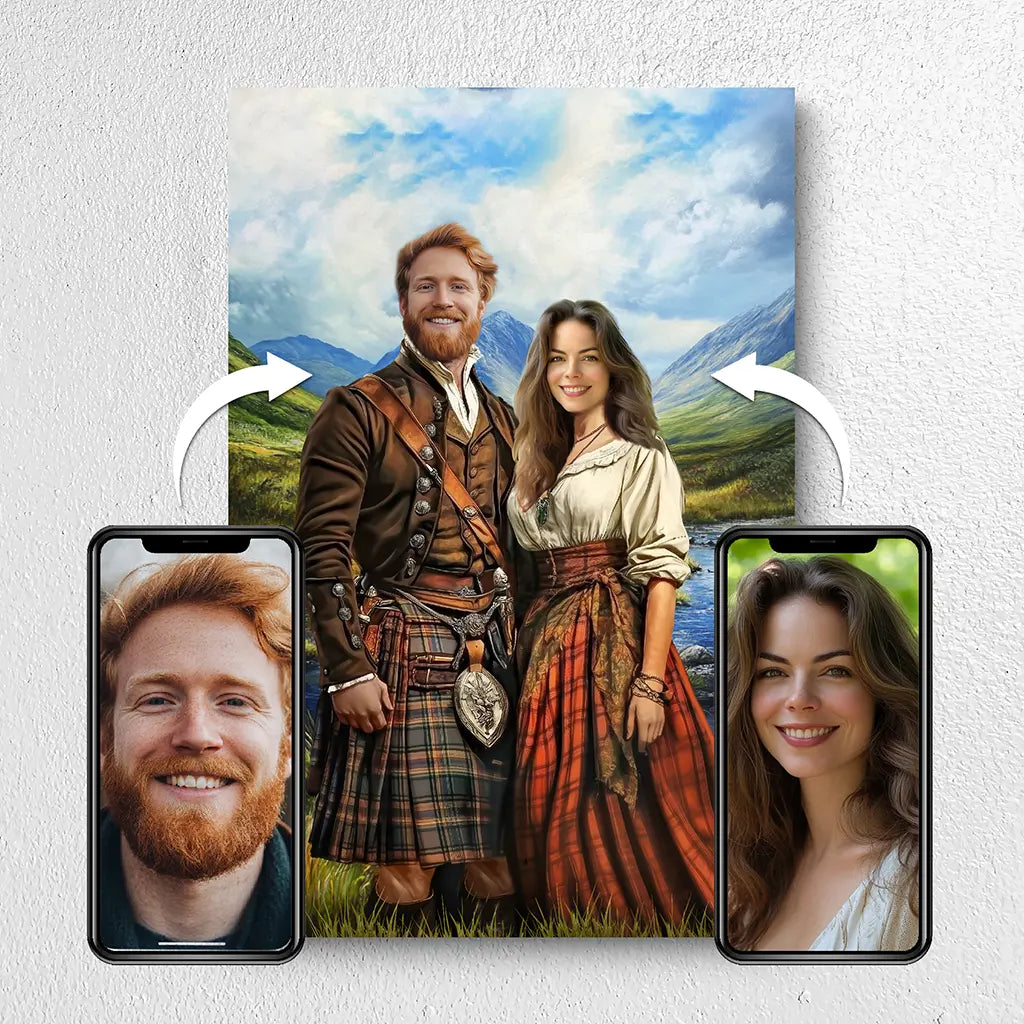 The Highland Couple portrait from photo