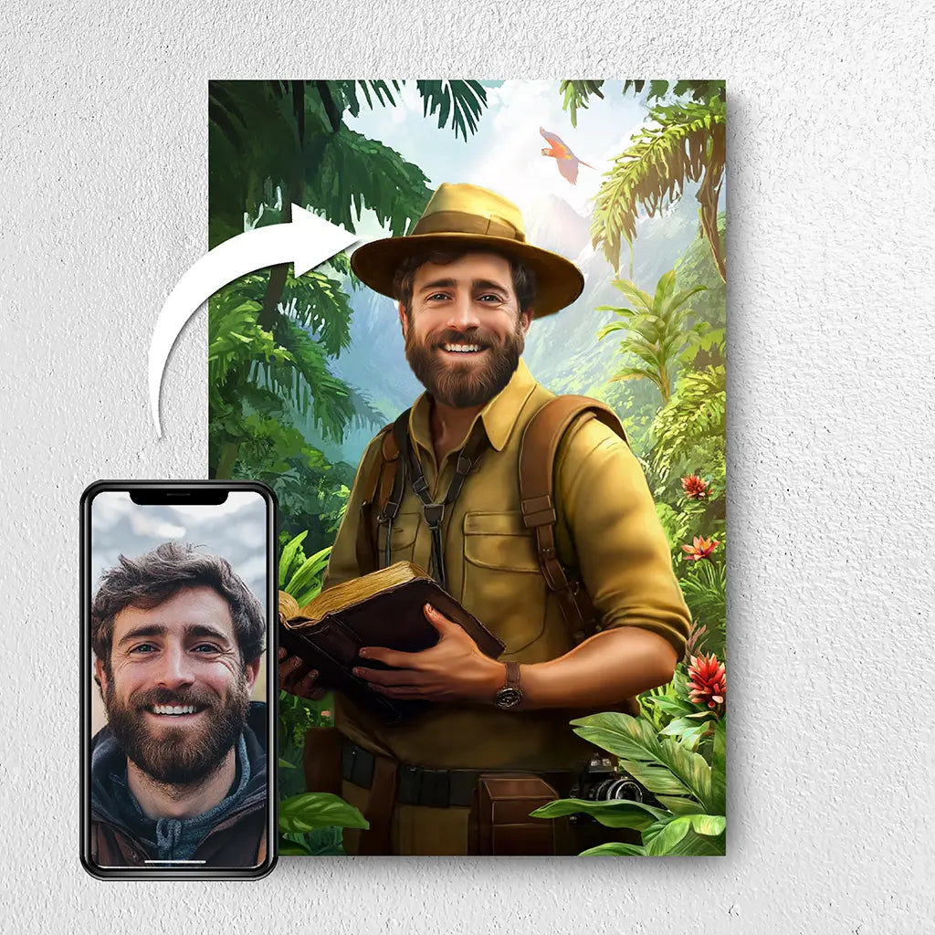 The Jungle Explorer custom male portrait from photo