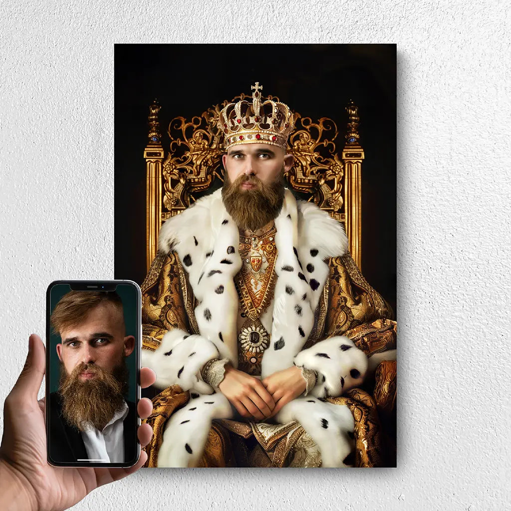 The King custom personalized royal portrait from photo