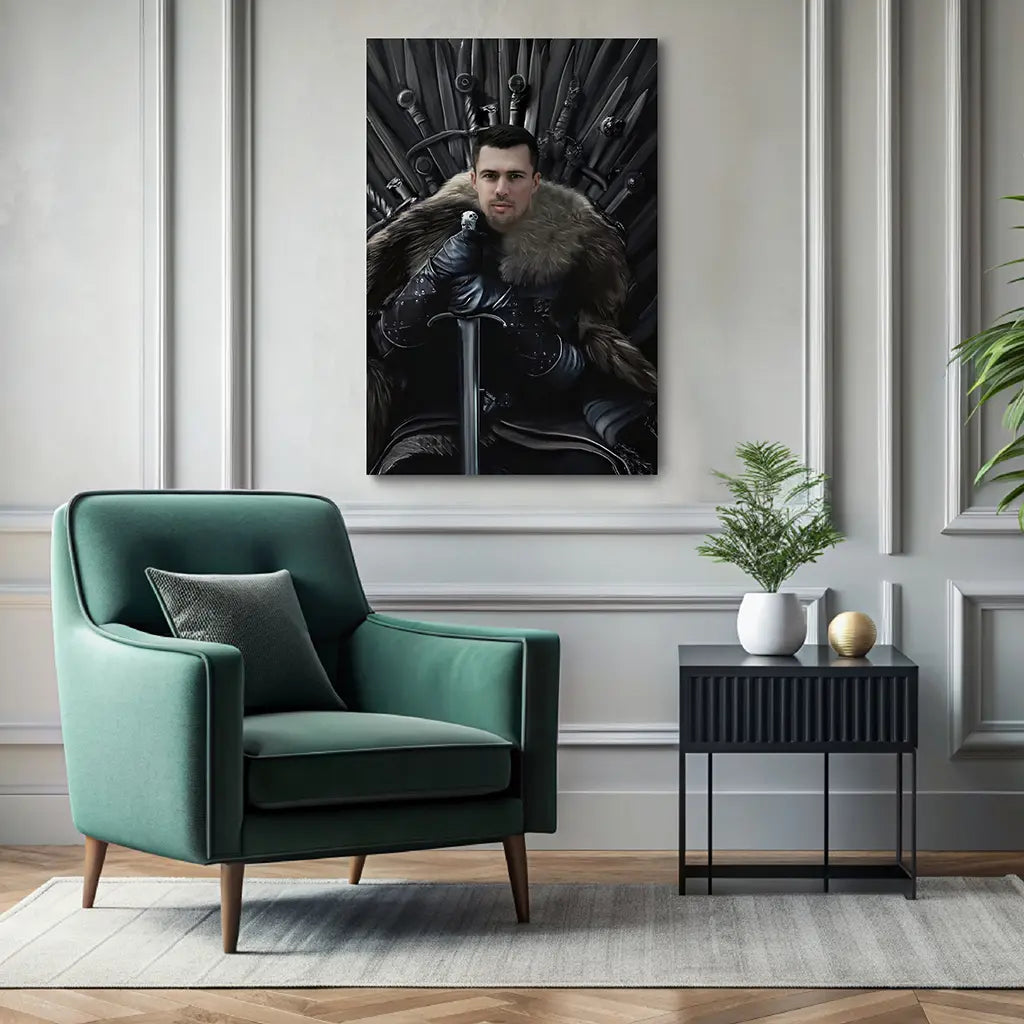 The King in the North custom male portrait wall art canvas