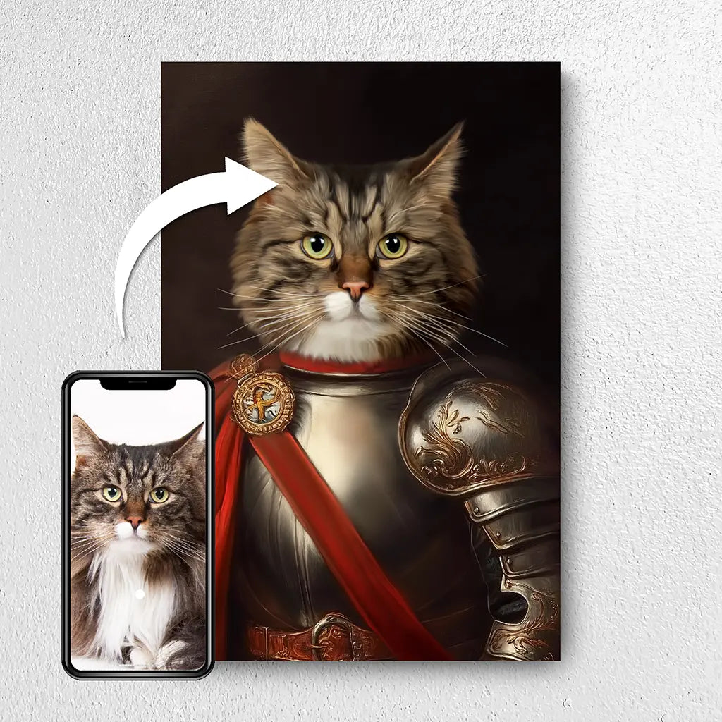 The Knight custom cat royal portrait from photo