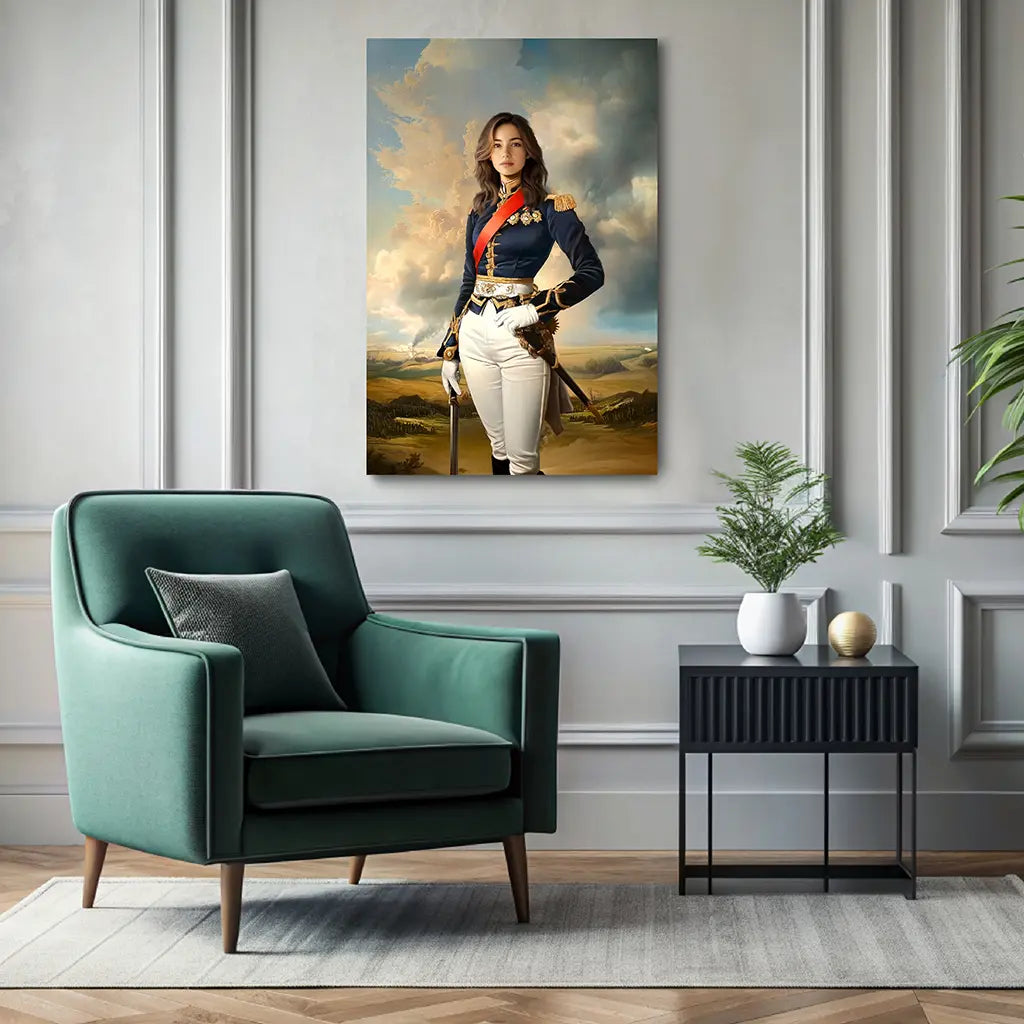 The Lady Commander custom portrait wall art canvas