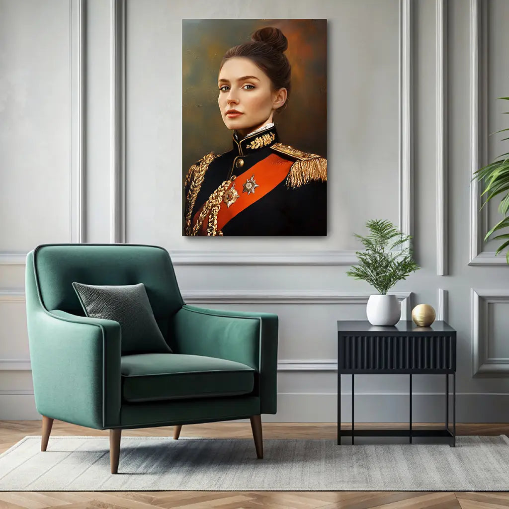 The Lady General custom personalized female wall art canvas