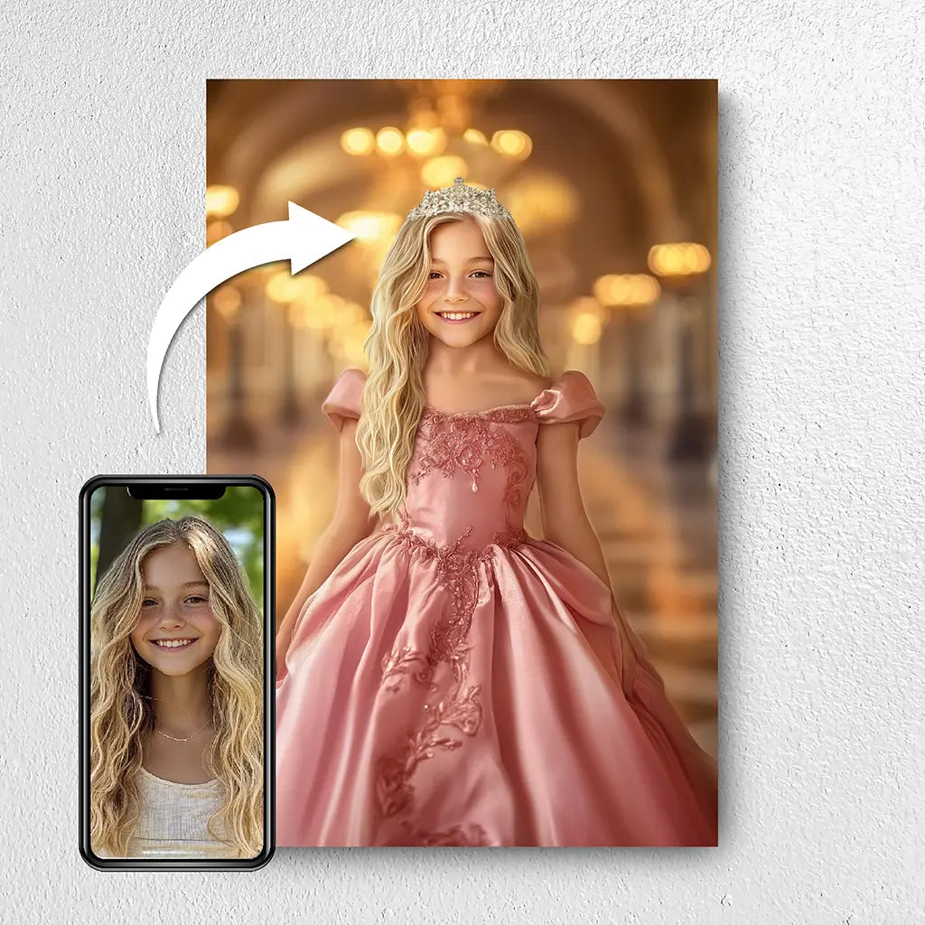The Little Elegance custom royal girl portrait from photo