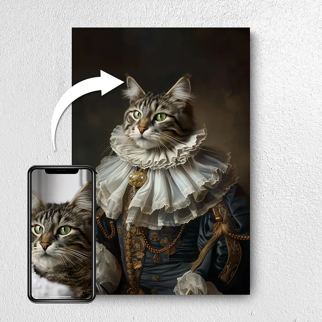 The Lord of Cats custom personalized cat portrait from photo