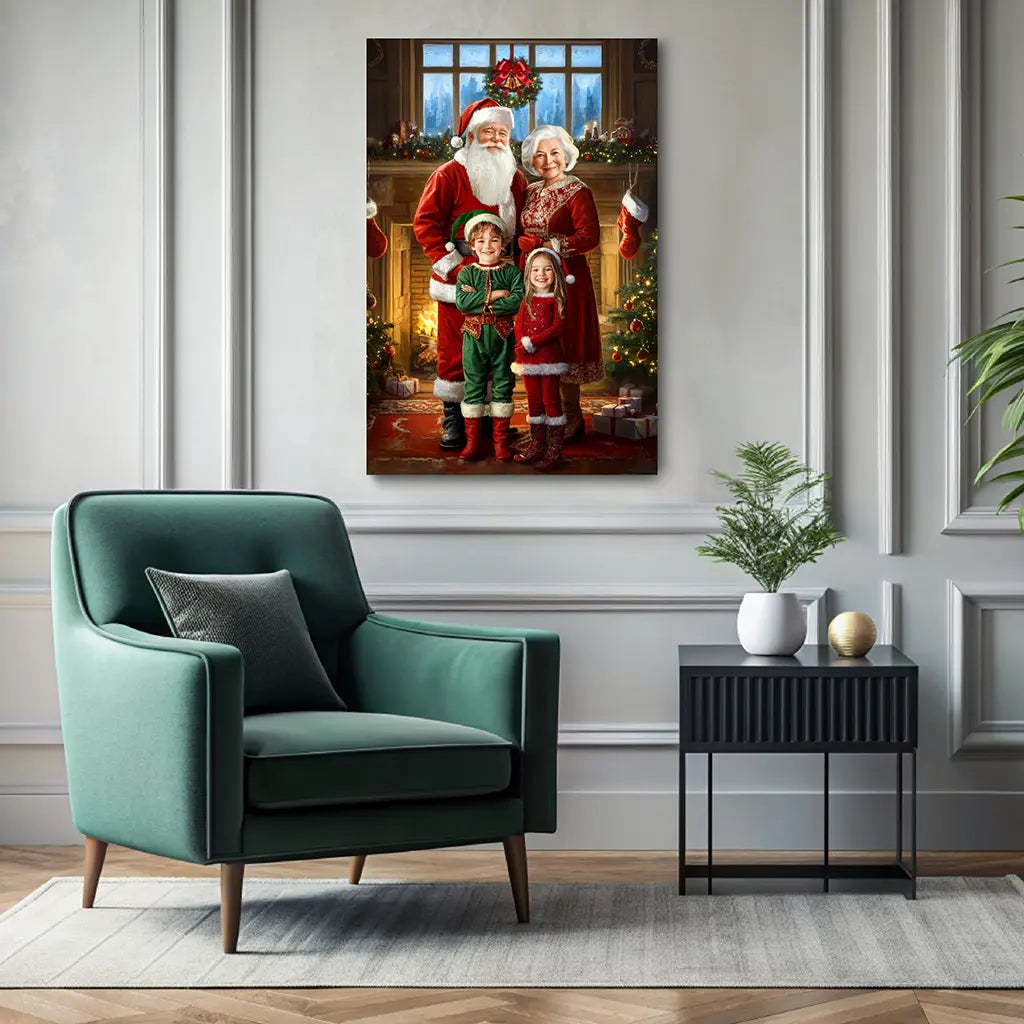 The Magical Christmas Moment custom portrait wall art canvas