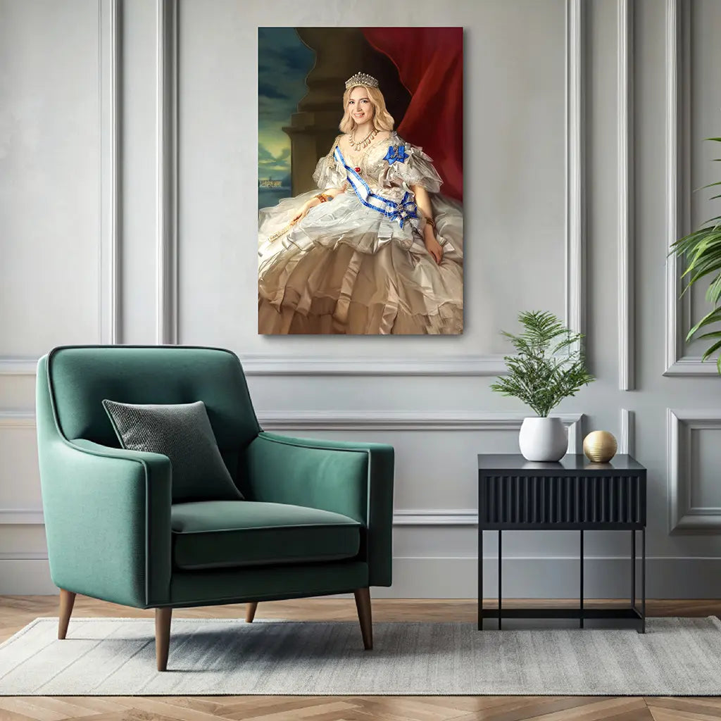 The Majestic Queen custom portrait wall art canvas