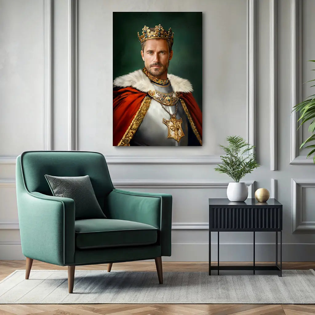 The Majestic Ruler custom royal king portrait wall art canvas