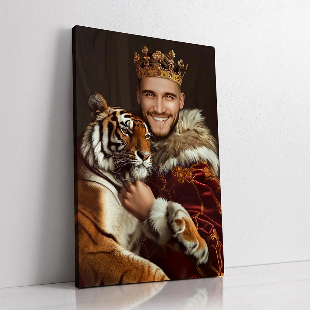 The Man with a tiger custom presonalized royal portrait