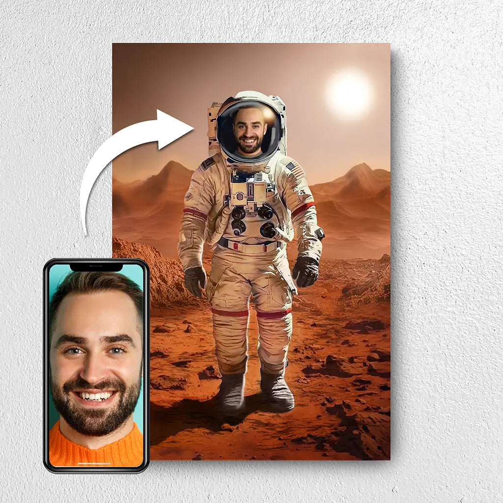 The Mars Explorer astronaut portrait from photo
