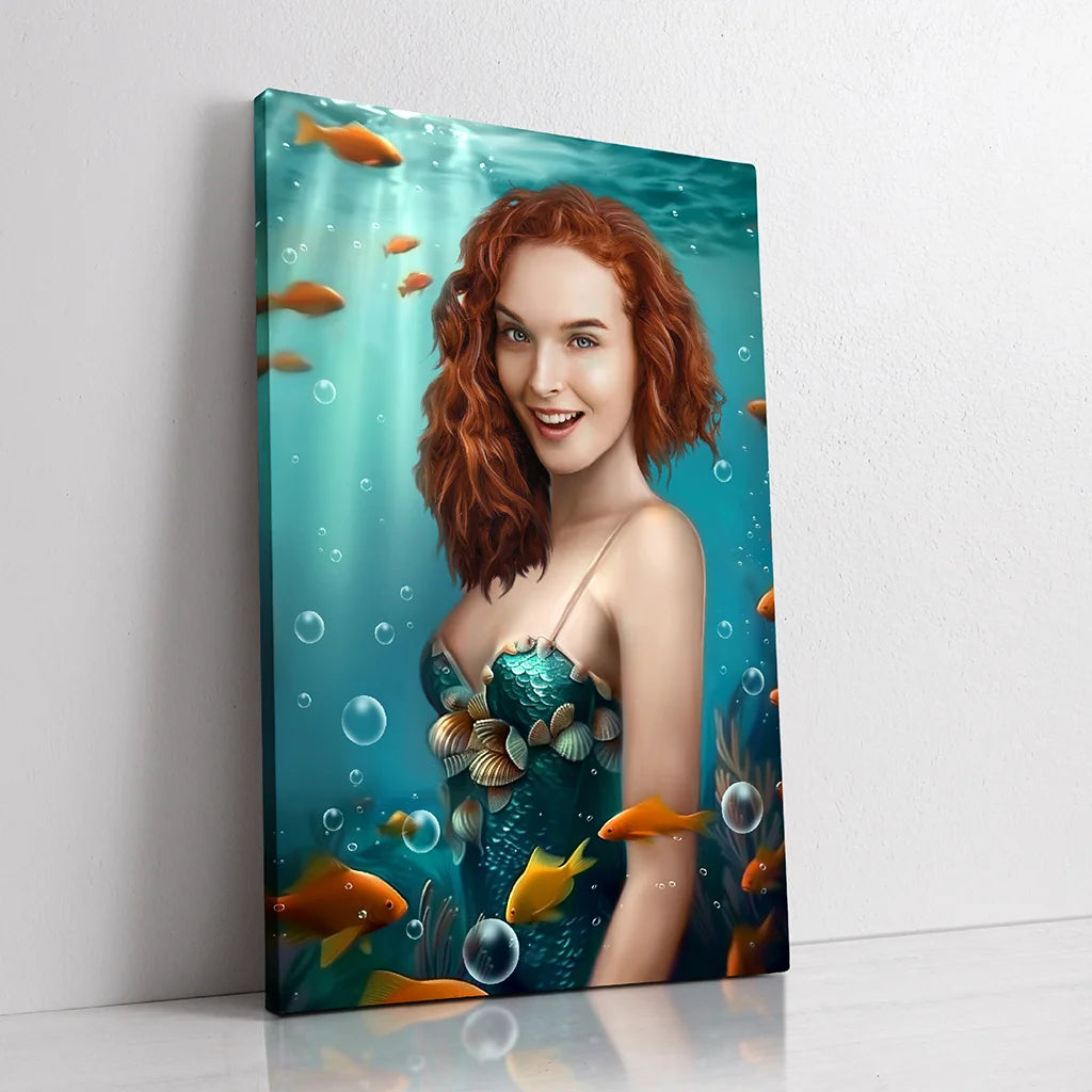 The Mermaid Princess custom personalized female portrat