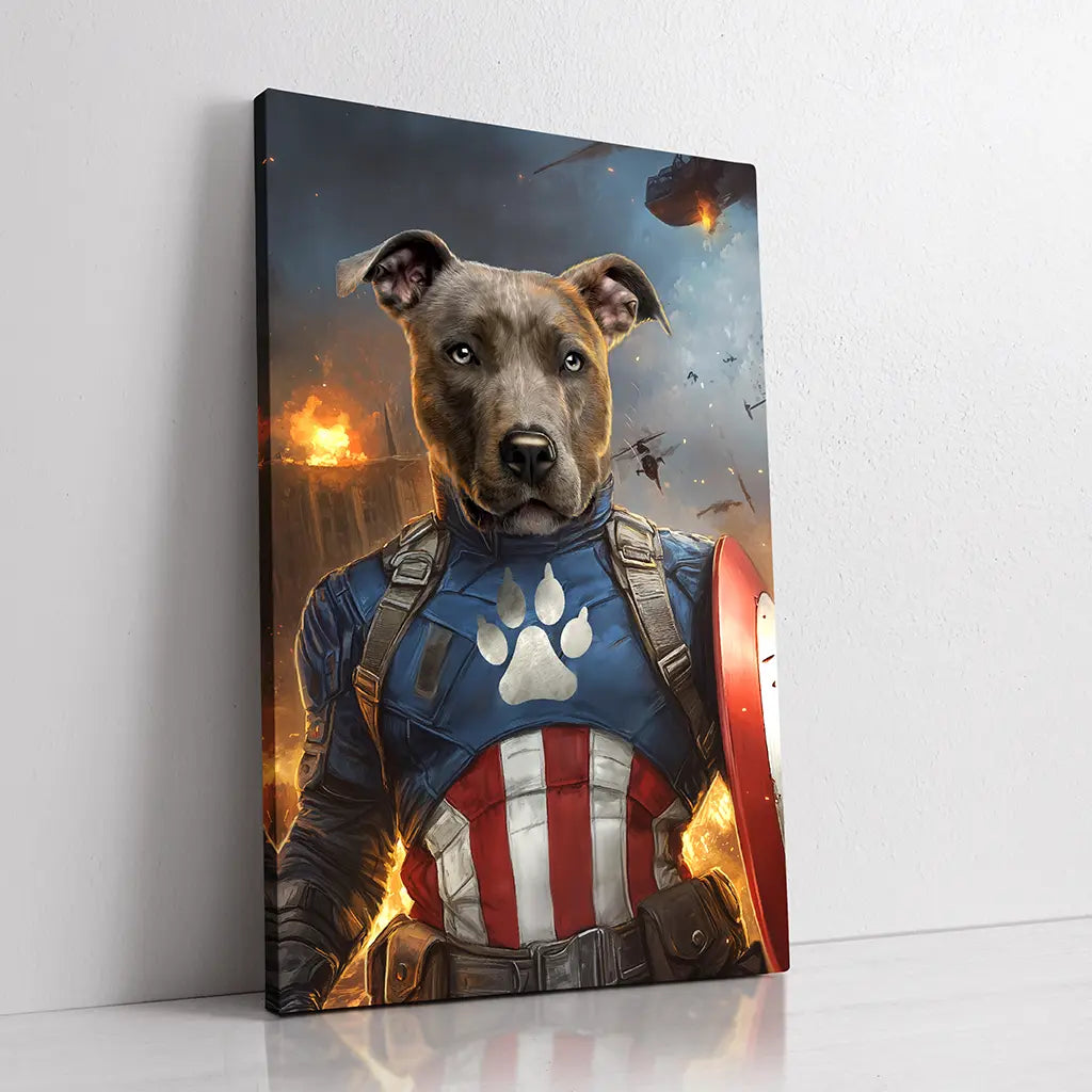 The Pawmerican Hero custom dog portrait