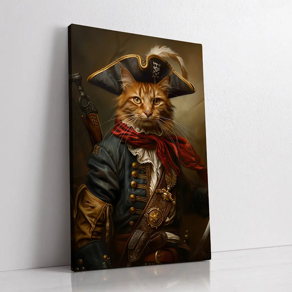 The Pirate custom personalized cat portrait