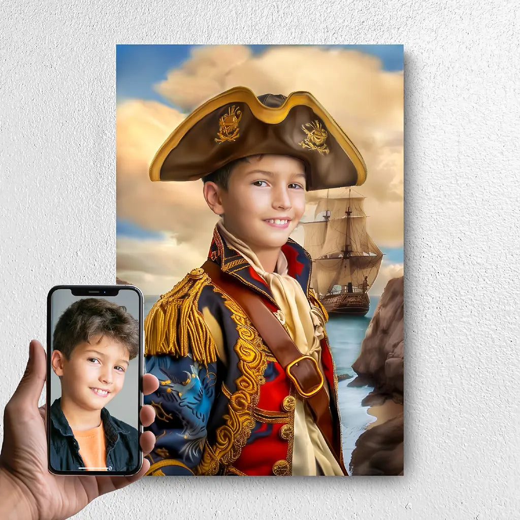 The Pirate custom personalized child portrait from photo