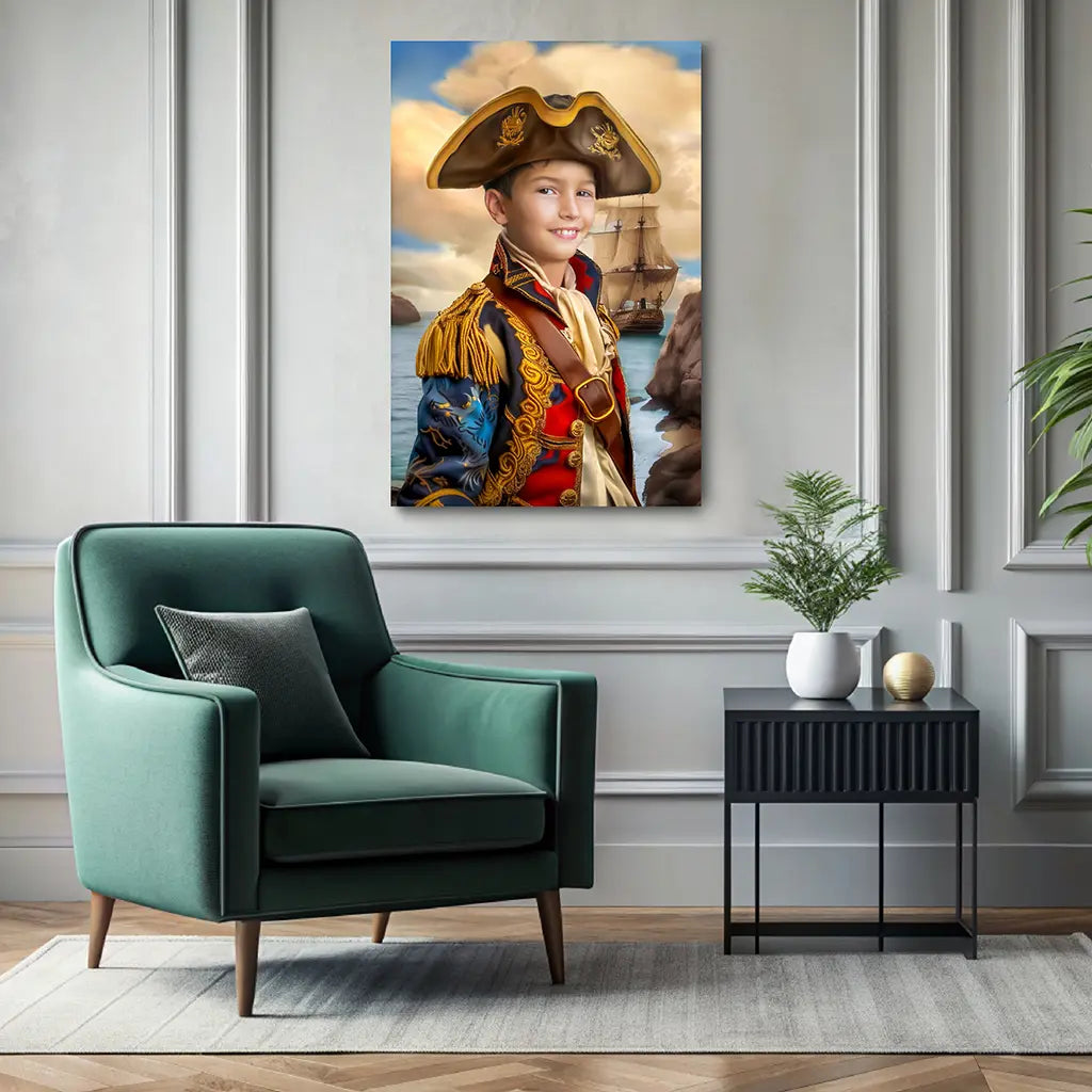 The Pirate custom personalized child portrait wall decor