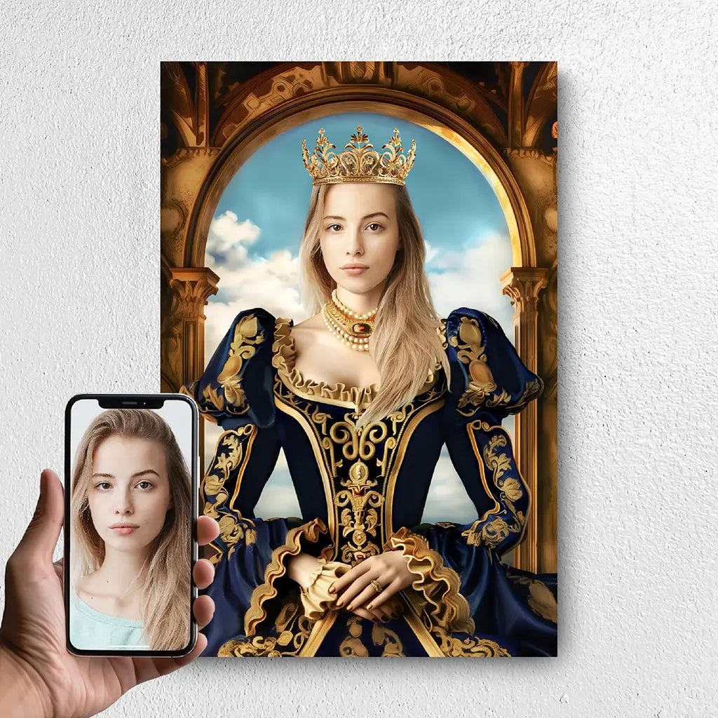 The Princess custom personalized female portrait from photo