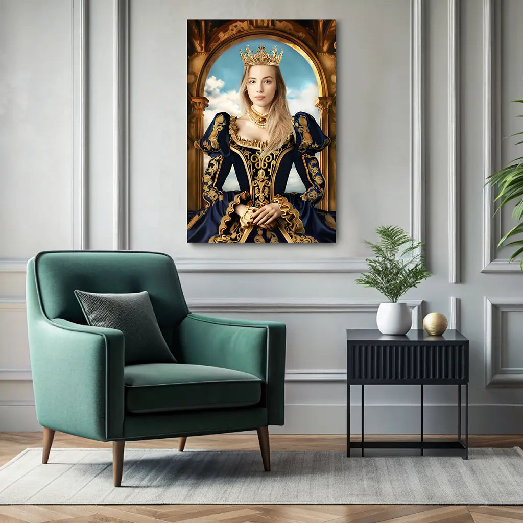 The Princess custom personalized female portrait wall decor