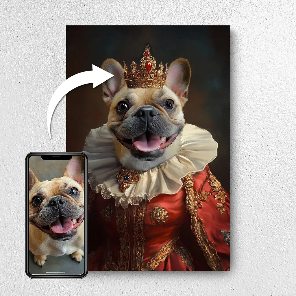 The Queen custom dog royal portrait from photo