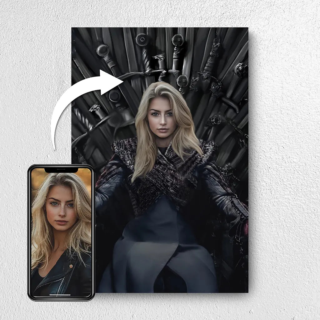 The Queen in the North custom female portrait from photo