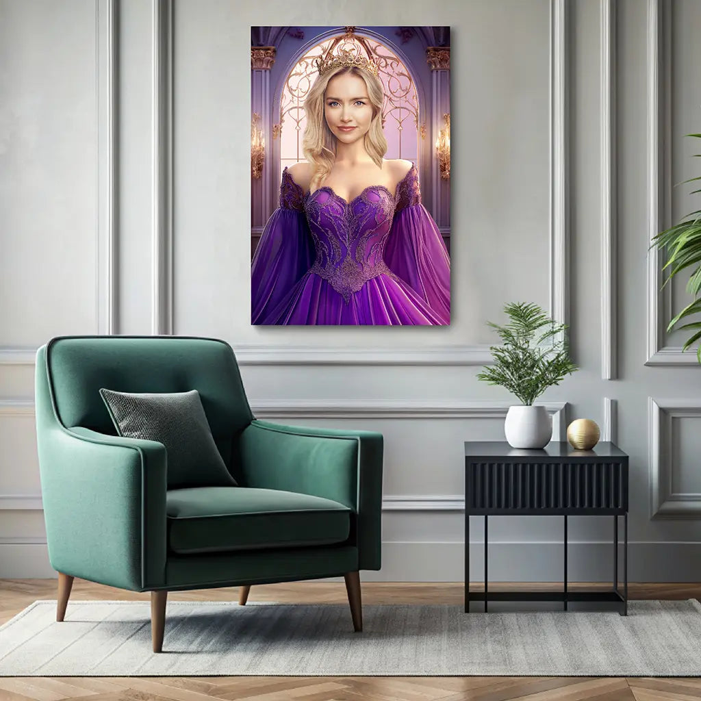 The Queen of Elegance custom personalized female royal portrait wall decor