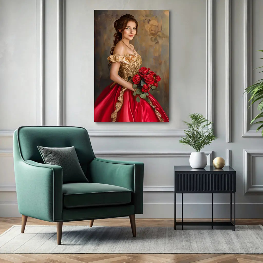 The Queen of Roses custom personalized portrait wall decor