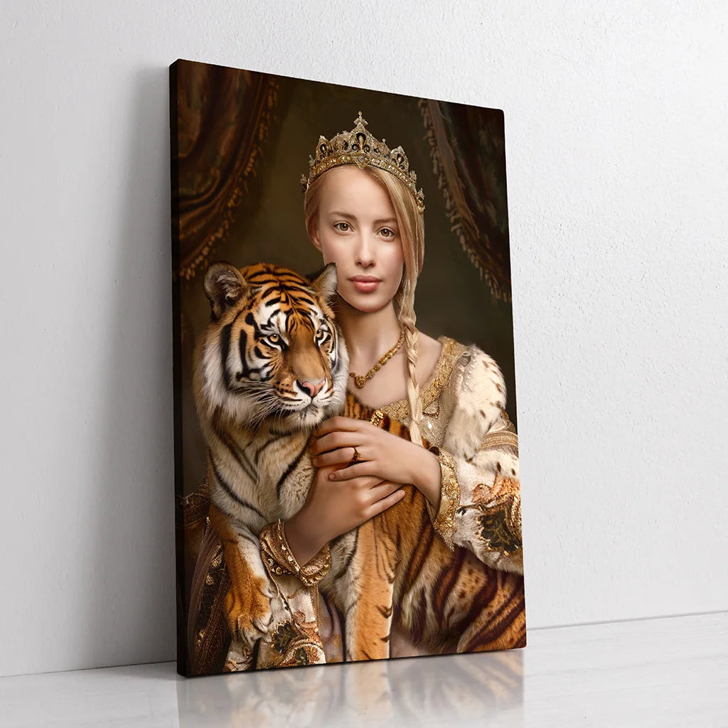 The Queen of Tigers custom personalized female portrait