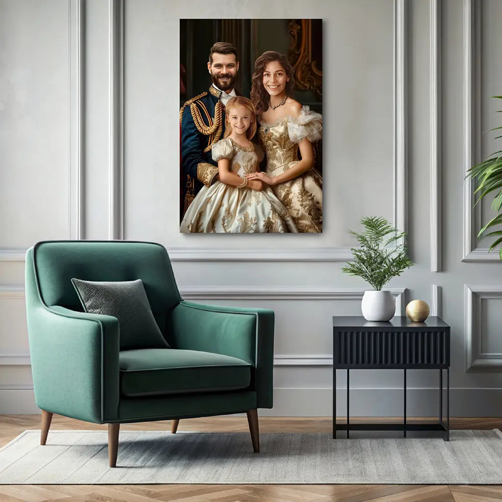 The Regal Family custom personalized portrait wall decor