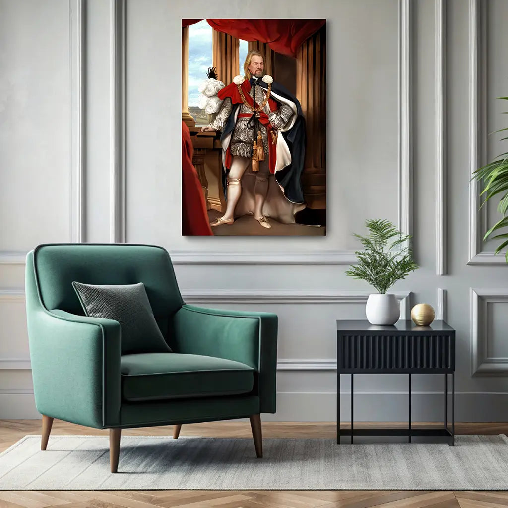 The Regal Nobleman custom portrait wall art canvas