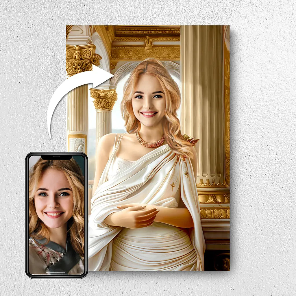 The Roman Goddess custom royal portrait from photo