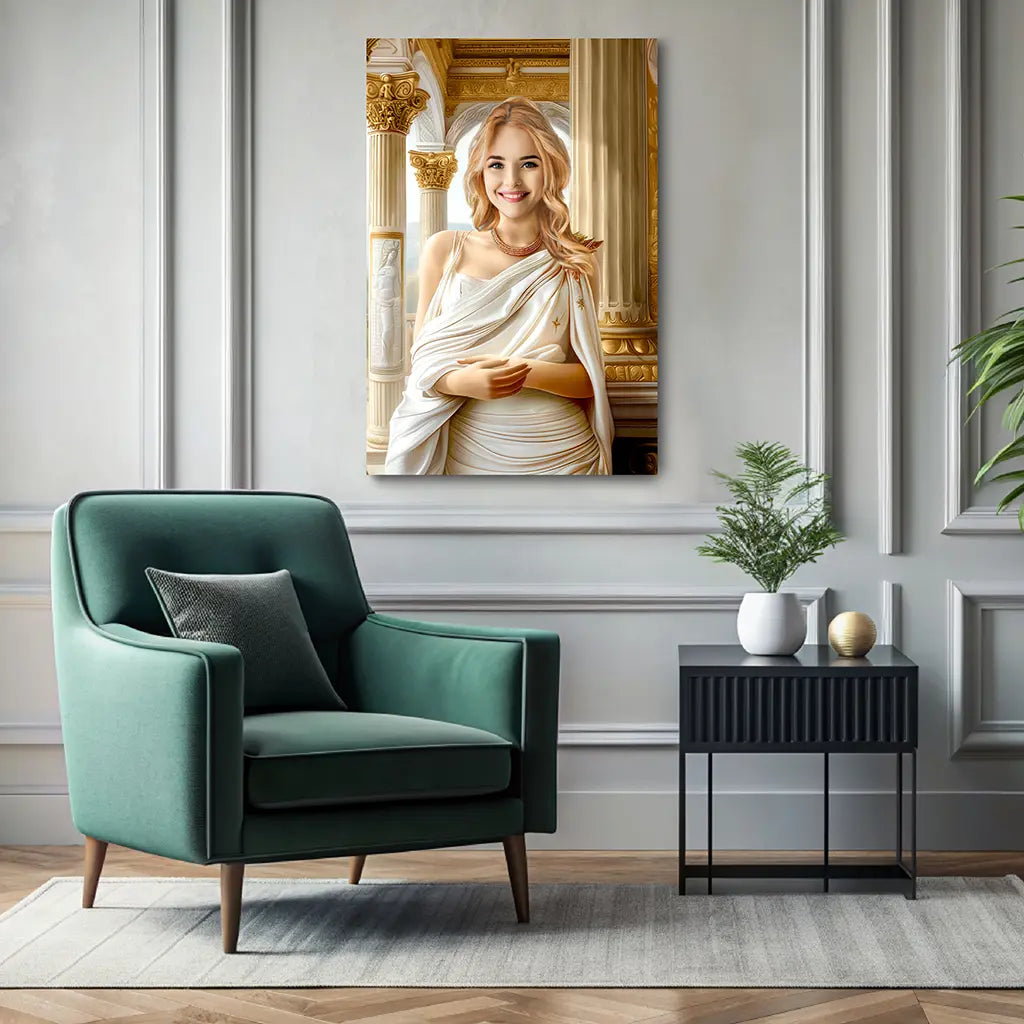 The Roman Goddess custom royal portrait wall art canvas