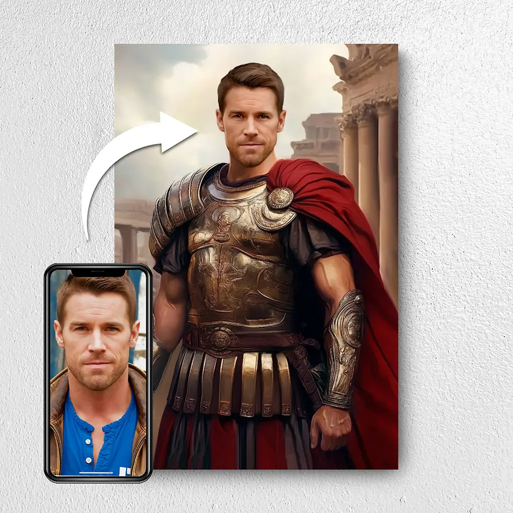 The Roman Hero custom royal portrait from photo