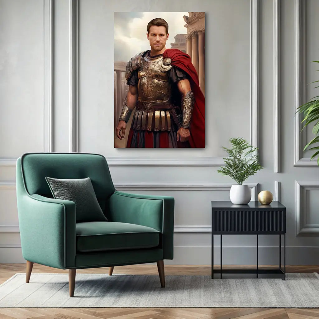 The Roman Hero custom royal portrait wall art canvas
