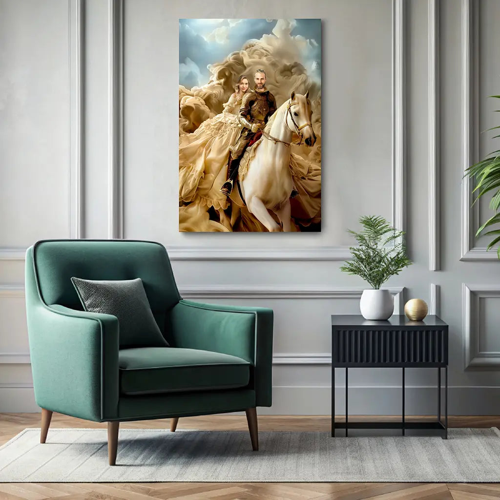 The Romantic Couple custom personalized portrait wall decor
