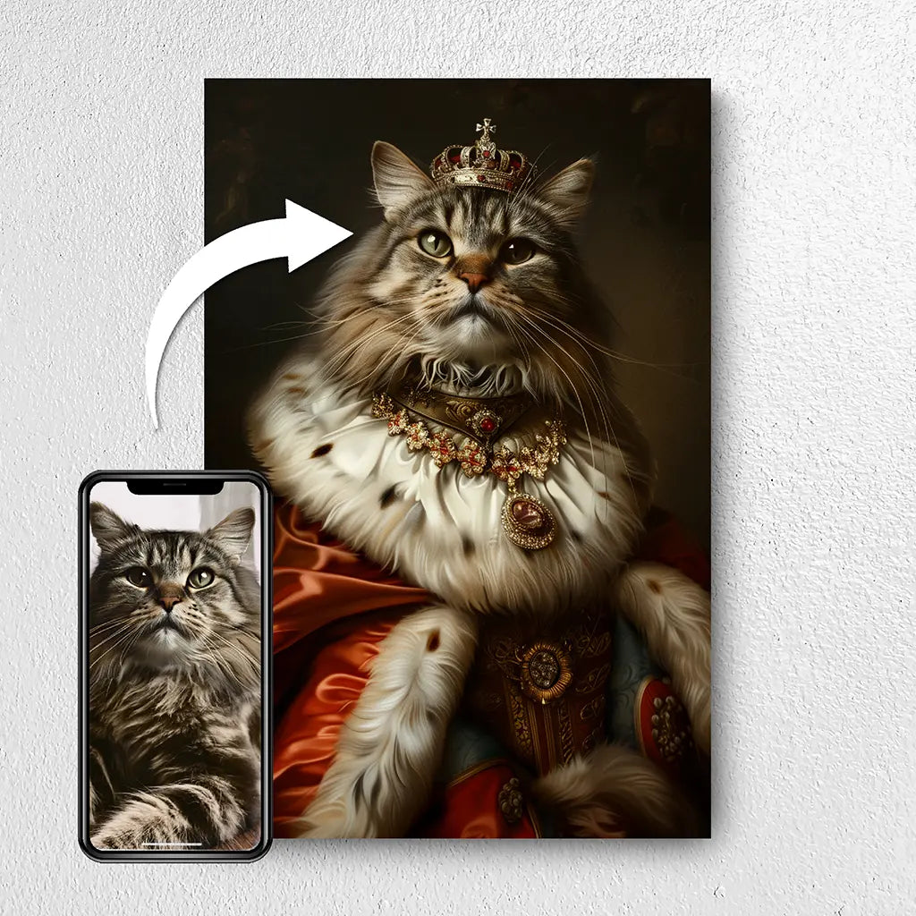 The Royal Cat custom personalized portrait from photo