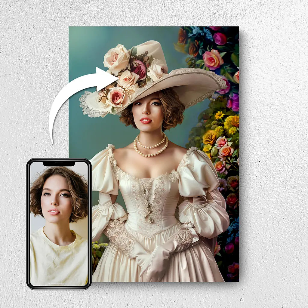 The Royal Dame custom personalized portrait from photo